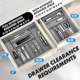 Simple Houseware Expandable Kitchen Drawer Flatware Organizer, Gray